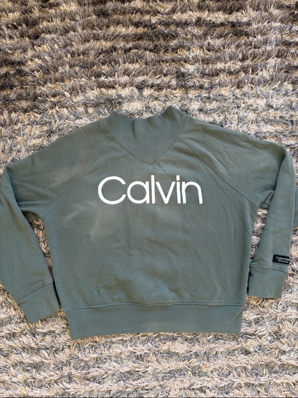 Calvin Klein Performance Olive Green Logo Sweatshirt S - Picture 6 of 6